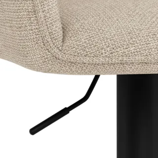 Tabouret de bar pivotant en tissu beige et pied métal GLENYS - HELLIN