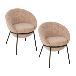 Chaises de salle à manger design en tissu (lot de 2)  MERO - HELLIN
