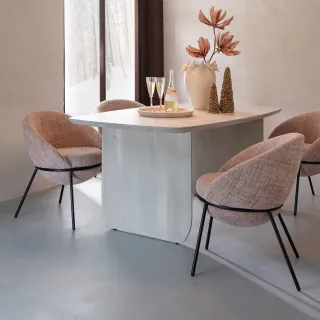 Chaises de salle à manger design en tissu (lot de 2)  MERO - HELLIN