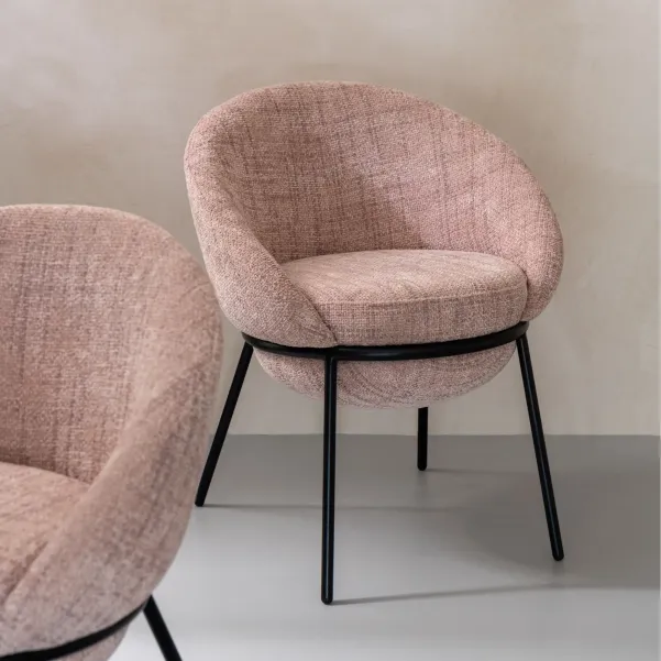 Chaises de salle à manger design en tissu (lot de 2)  MERO - HELLIN