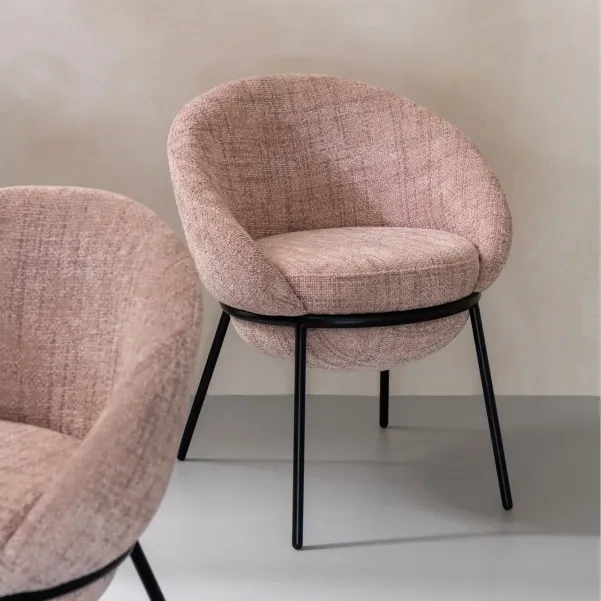 Chaises de salle à manger design en tissu (lot de 2)  MERO - HELLIN