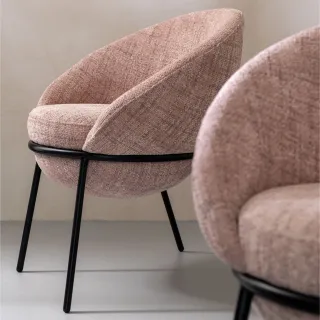 Chaises de salle à manger design en tissu (lot de 2)  MERO - HELLIN