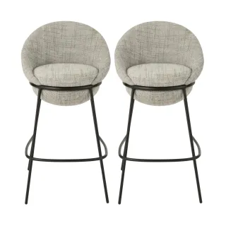 Tabourets de bar design en tissu (lot de 2) MERO - HELLIN