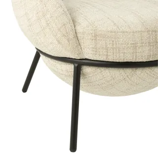 Fauteuil design et repose-pied en tissu MERO - HELLIN