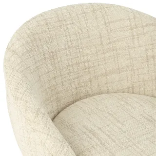 Fauteuil design et repose-pied en tissu MERO - HELLIN