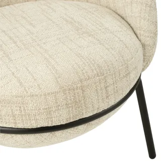Fauteuil design et repose-pied en tissu MERO - HELLIN