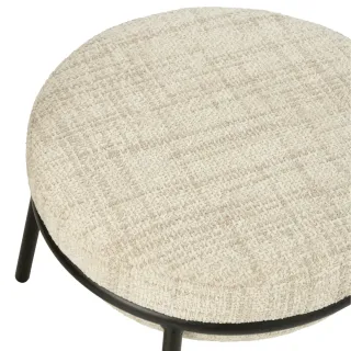 Fauteuil design et repose-pied en tissu MERO - HELLIN