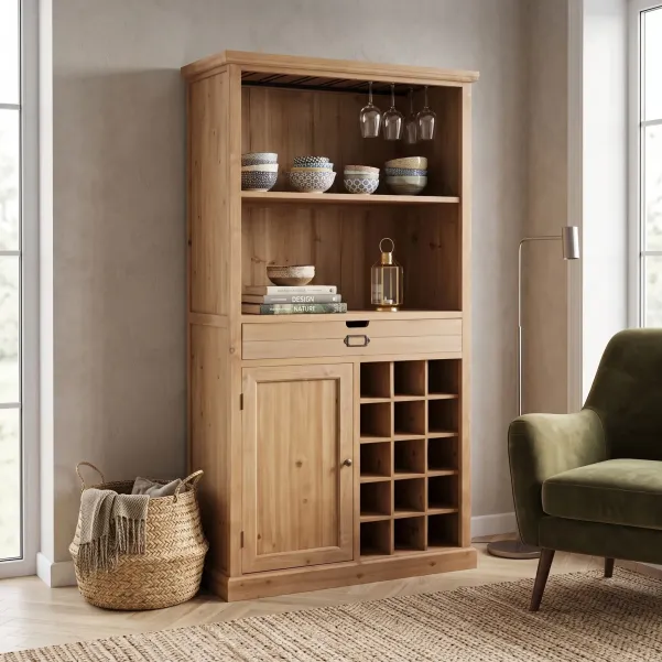 Bar en bois 1 porte 1 tiroir 1 tablette MIRA - HELLIN