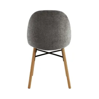 Chaise scandinave grise en tissu (lot de 2) SYBILLE - HELLIN