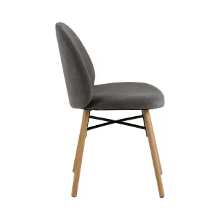 Chaise scandinave grise en tissu (lot de 2) SYBILLE - HELLIN