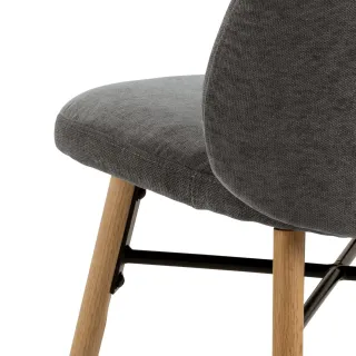 Chaise scandinave grise en tissu (lot de 2) SYBILLE - HELLIN
