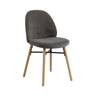 Chaise scandinave grise en tissu (lot de 2) SYBILLE - HELLIN