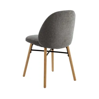 Chaise scandinave grise en tissu (lot de 2) SYBILLE - HELLIN