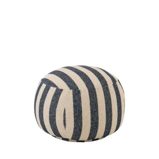 Pouf carré en tissu à rayures AZUR - HELLIN
