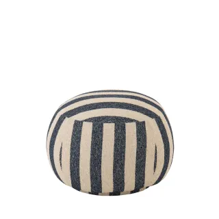 Pouf carré en tissu à rayures AZUR - HELLIN