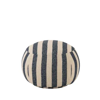 Pouf carré en tissu à rayures AZUR - HELLIN