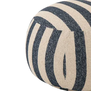Pouf carré en tissu à rayures AZUR - HELLIN