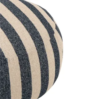 Pouf carré en tissu à rayures AZUR - HELLIN