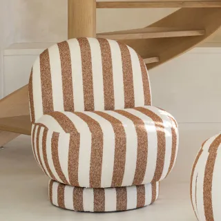 Fauteuil en tissu à rayures AZUR - HELLIN