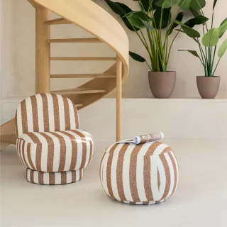 Fauteuil en tissu à rayures AZUR - HELLIN