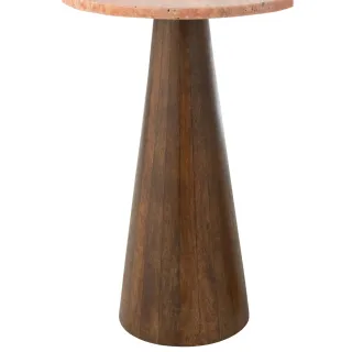 Tables basses en marbre terracotta et pied bois D35 (set de 2) ASO - HELLIN