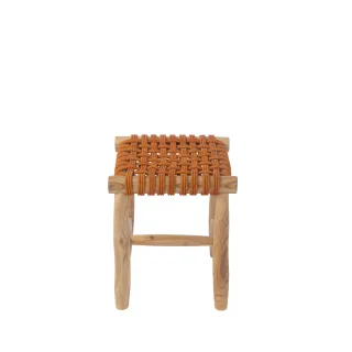 Tabouret en teck et assise tressée LIPSI - HELLIN