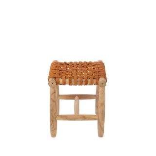 Tabouret en teck et assise tressée LIPSI - HELLIN