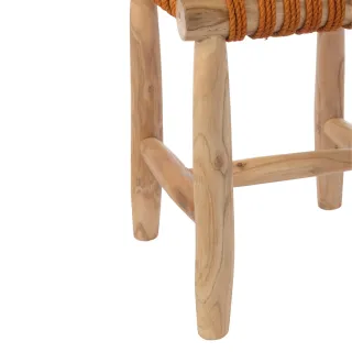 Tabouret en teck et assise tressée LIPSI - HELLIN