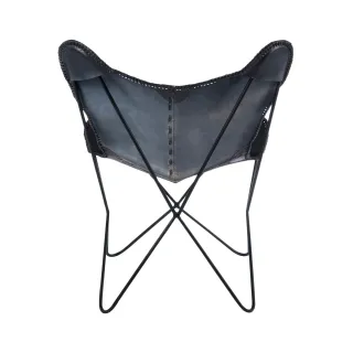 Fauteuil papillon en métal et cuir ALTO - HELLIN