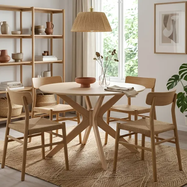 Table ronde scandinave en chêne L105 4 places ZELIA - HELLIN