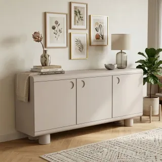 Buffet bas design 3 portes gris L160 MAGDA - HELLIN