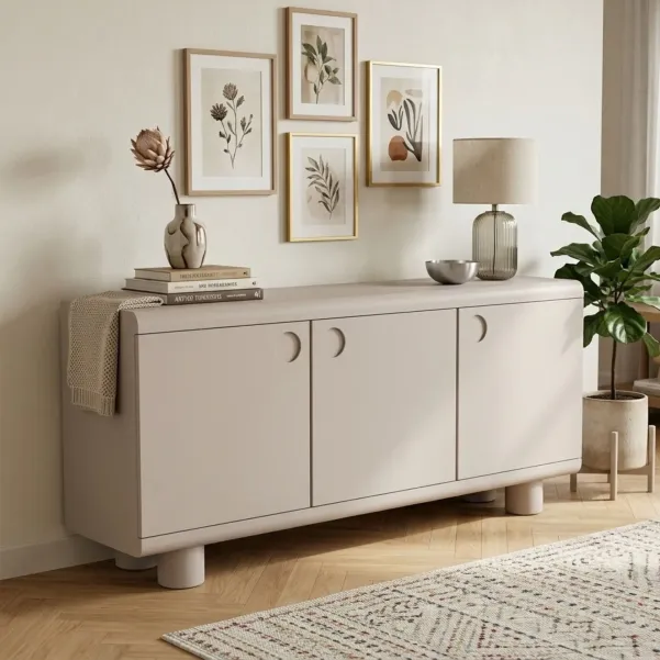 Buffet bas design 3 portes gris L160 MAGDA - HELLIN