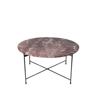 Table basse ronde en marbre et pieds en métal noir D70 MELBA - HELLIN