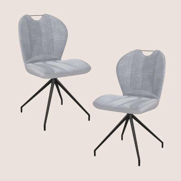 Chaises de salle à manger en tissu et métal (lot de 2) NEWARK - HELLIN
