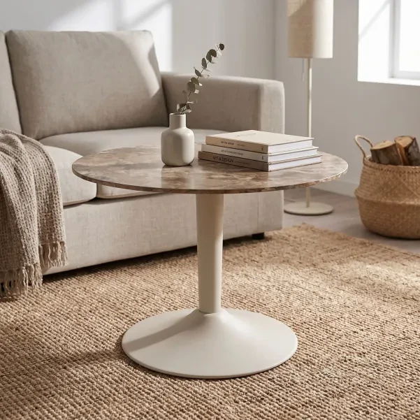 Table basse ronde en céramique marron L60 MARSA - HELLIN
