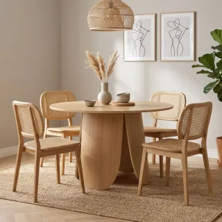 Table ronde de salle à manger en bois design D120 - CROCUS - HELLIN