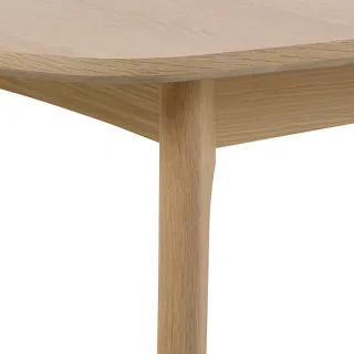 Table à manger ovale en bois blanchi avec 2 allonges L180/270 MARTINE - HELLIN