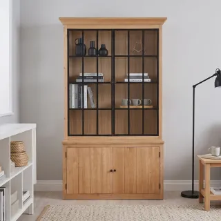Buffet vaisselier bois et métal VICTORIA : style indus | Hellin