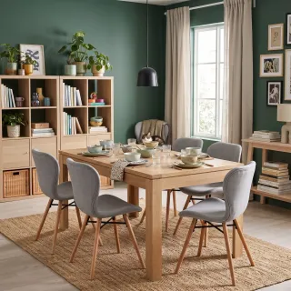 Table extensible 160cm avec 4 chaises Matilda - Hellin