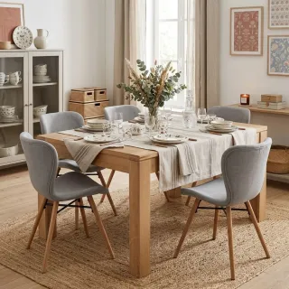 Table extensible 160cm avec 4 chaises Matilda - Hellin