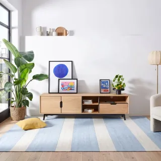 Meuble TV scandinave en bois massif : 2 couleurs | Hellin