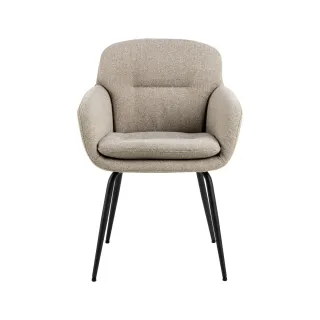 Chaise de salle à manger pieds métal assise tissu - MARTA