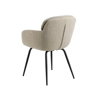 Chaise de salle à manger pieds métal assise tissu - MARTA