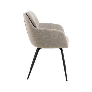 Chaise de salle à manger pieds métal assise tissu - MARTA