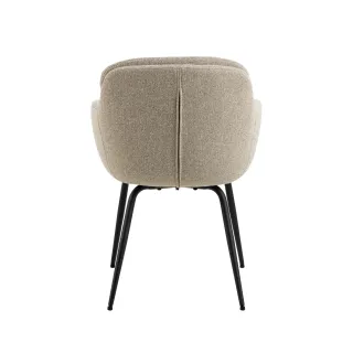Chaise de salle à manger pieds métal assise tissu - MARTA