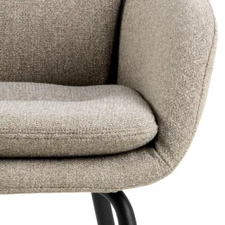 Chaise de salle à manger pieds métal assise tissu - MARTA