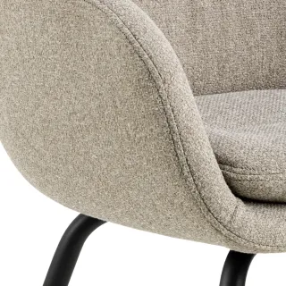 Chaise de salle à manger pieds métal assise tissu - MARTA