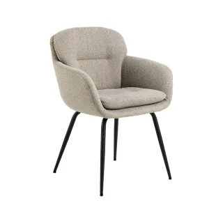 Chaise de salle à manger pieds métal assise tissu - MARTA