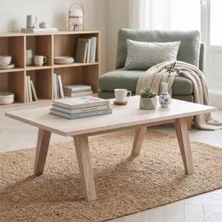 Table basse rectangulaire en chêne blanchi ALISIA - HELLIN
