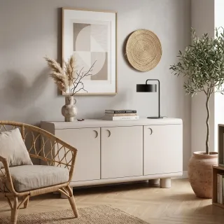 Buffet bas design 3 portes gris L160 MAGDA - HELLIN